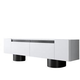 Hanah Home Bohem Soporte para TV Blanco y Negro